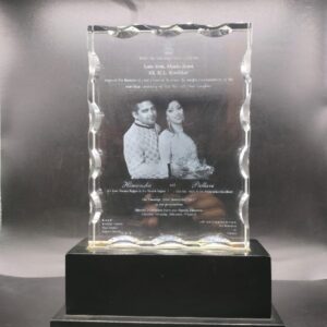 Crystal Trophy With Wooden Base Light Base