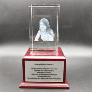 Crystal Trophy With Wooden Base LED 003