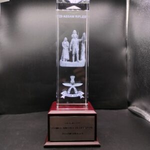 Crystal Trophy With Wooden Base LED 005