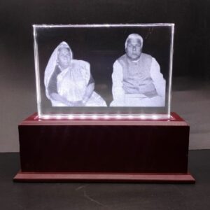 Crystal Trophy With Wooden Base LED