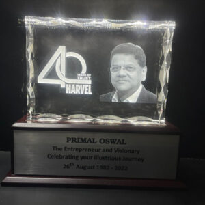 Crystal Trophy With Wooden Base LED 006