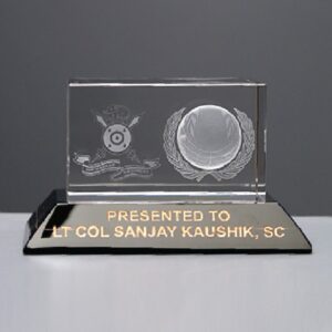 Mini Crystal Cube – Compact Elegant Trophy for Recognition & Gifts