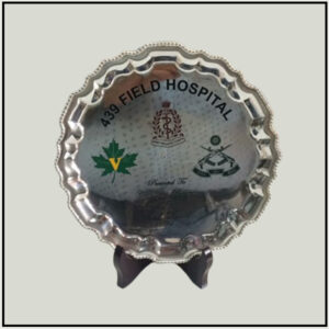 12 Inch Round Silver Brass Plate