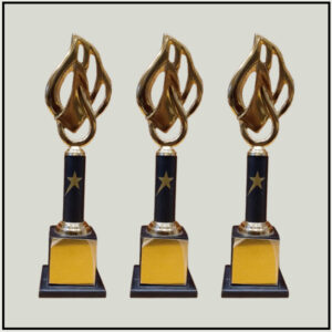 Metal Award With Wooden Base