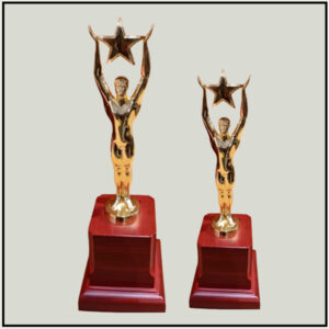 Metal Lady With Star Trophy