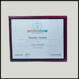 Wooden Plaque with Silver Print